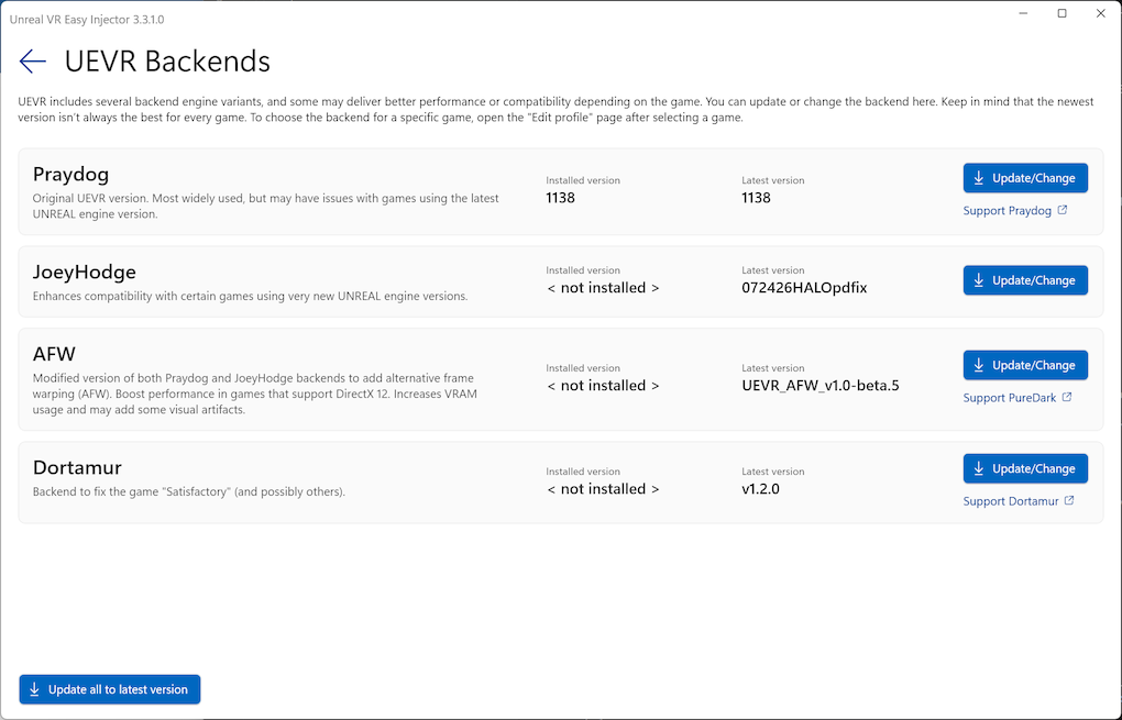 UEVR Backends